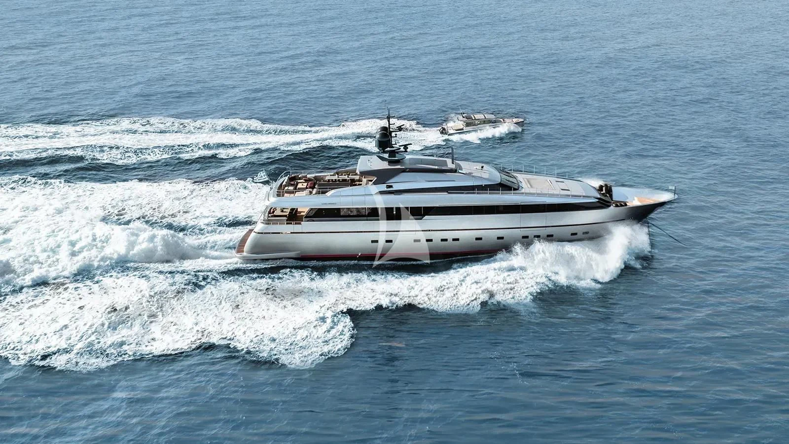 a boat in the ocean aboard NAIA Yacht for Sale