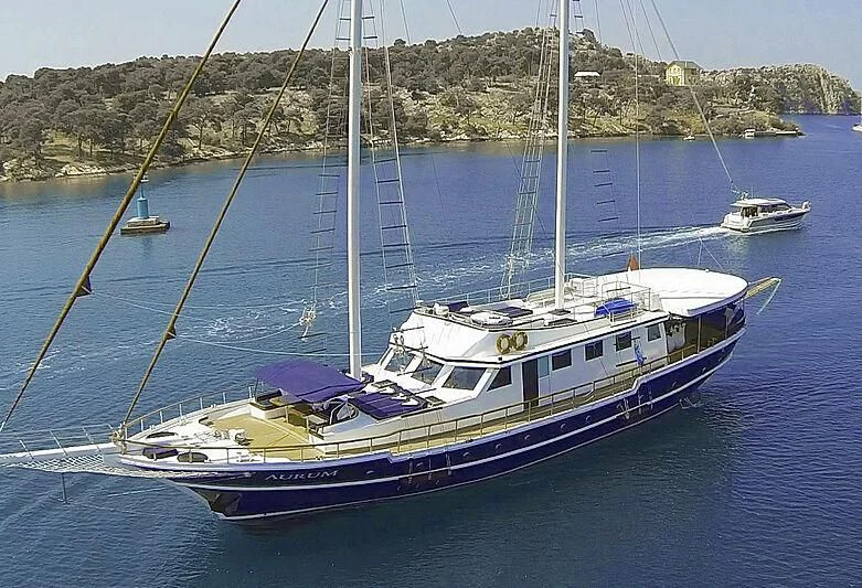 a boat in the water aboard AURUM Yacht for Sale