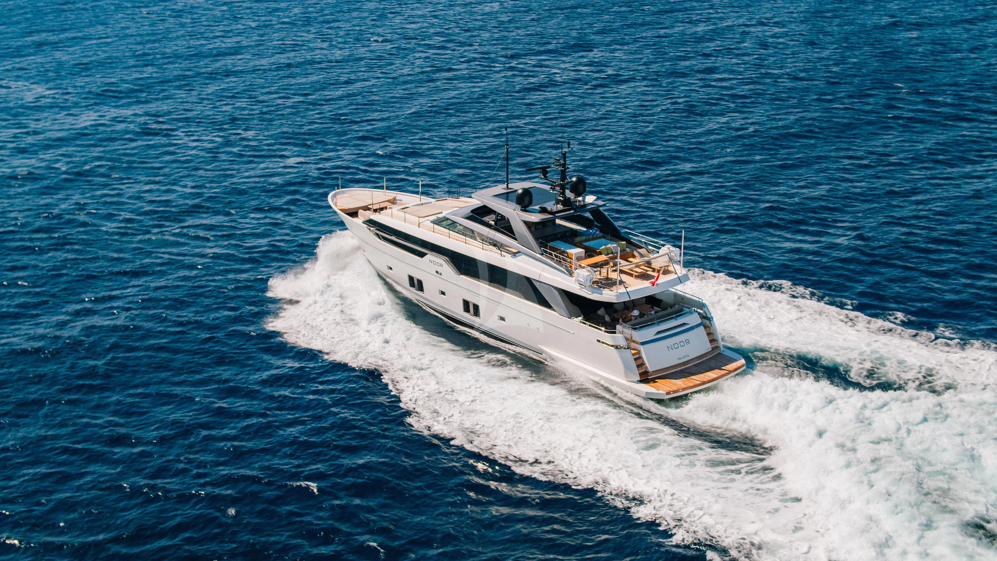 a boat on the water aboard NOOR II Yacht for Charter
