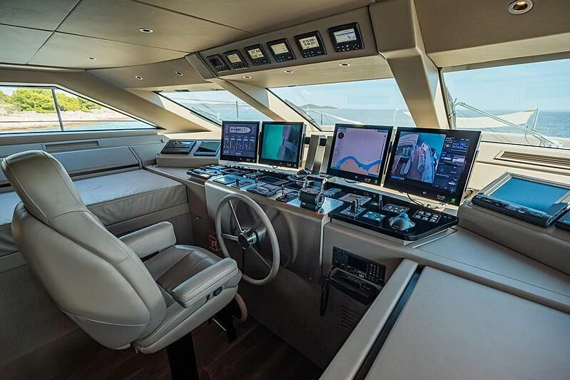 inside of a car aboard NOOR II Yacht for Charter