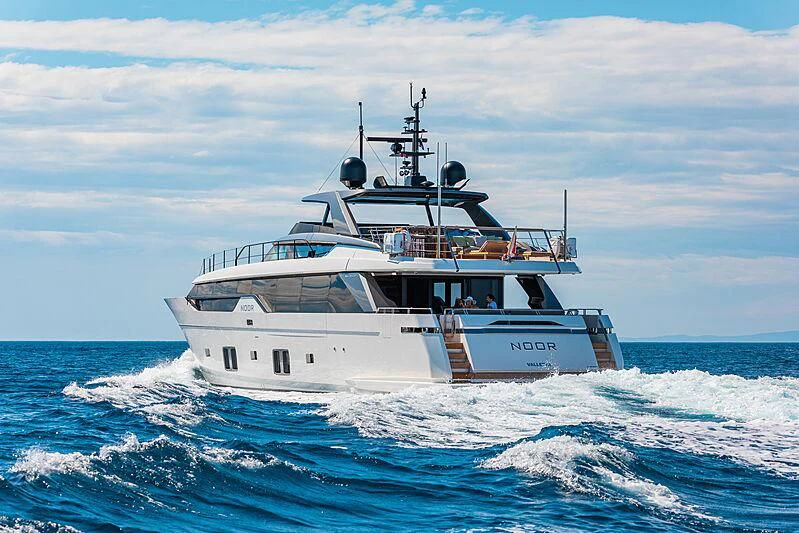 a boat on the water aboard NOOR II Yacht for Charter