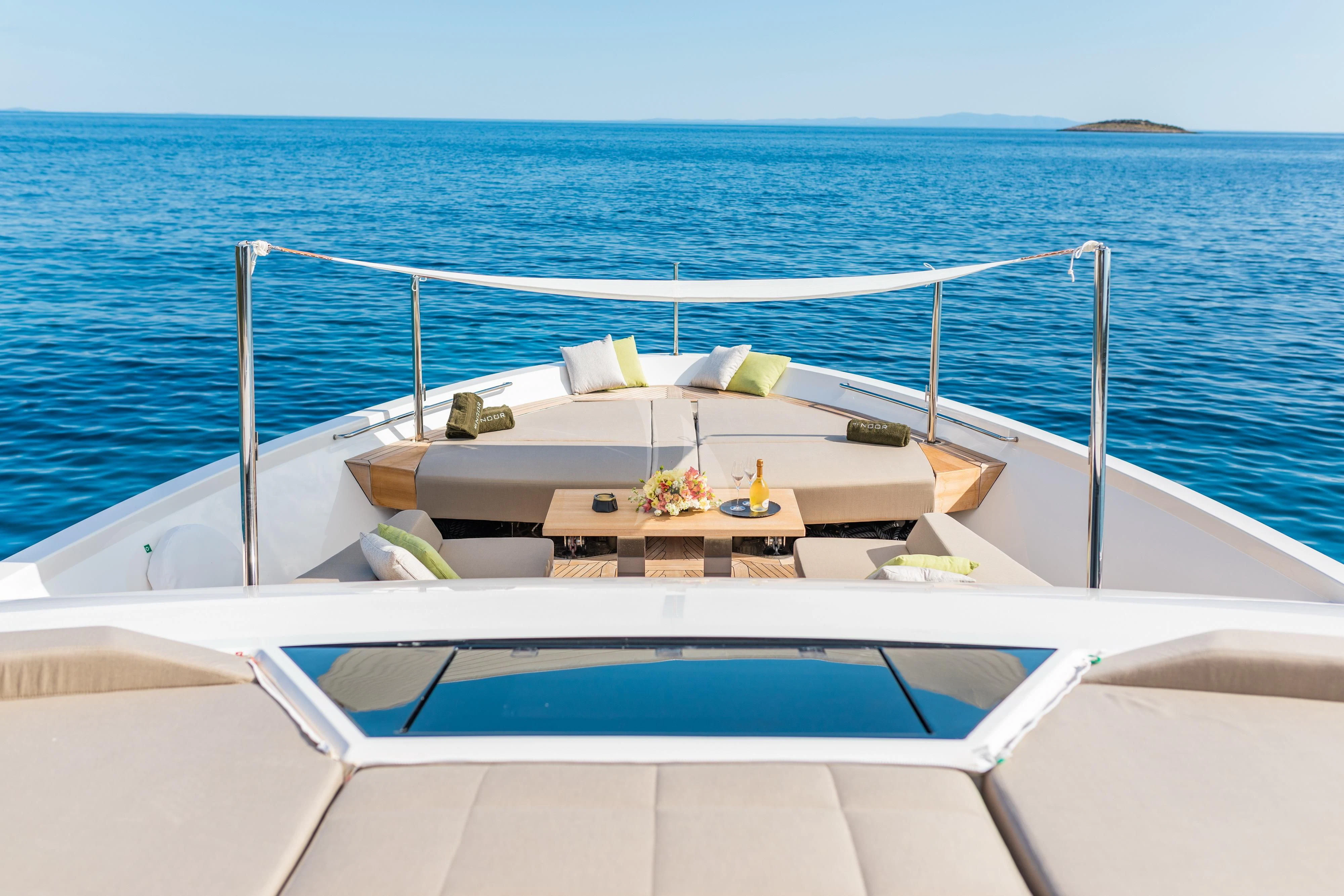 a boat on the water aboard NOOR II Yacht for Charter