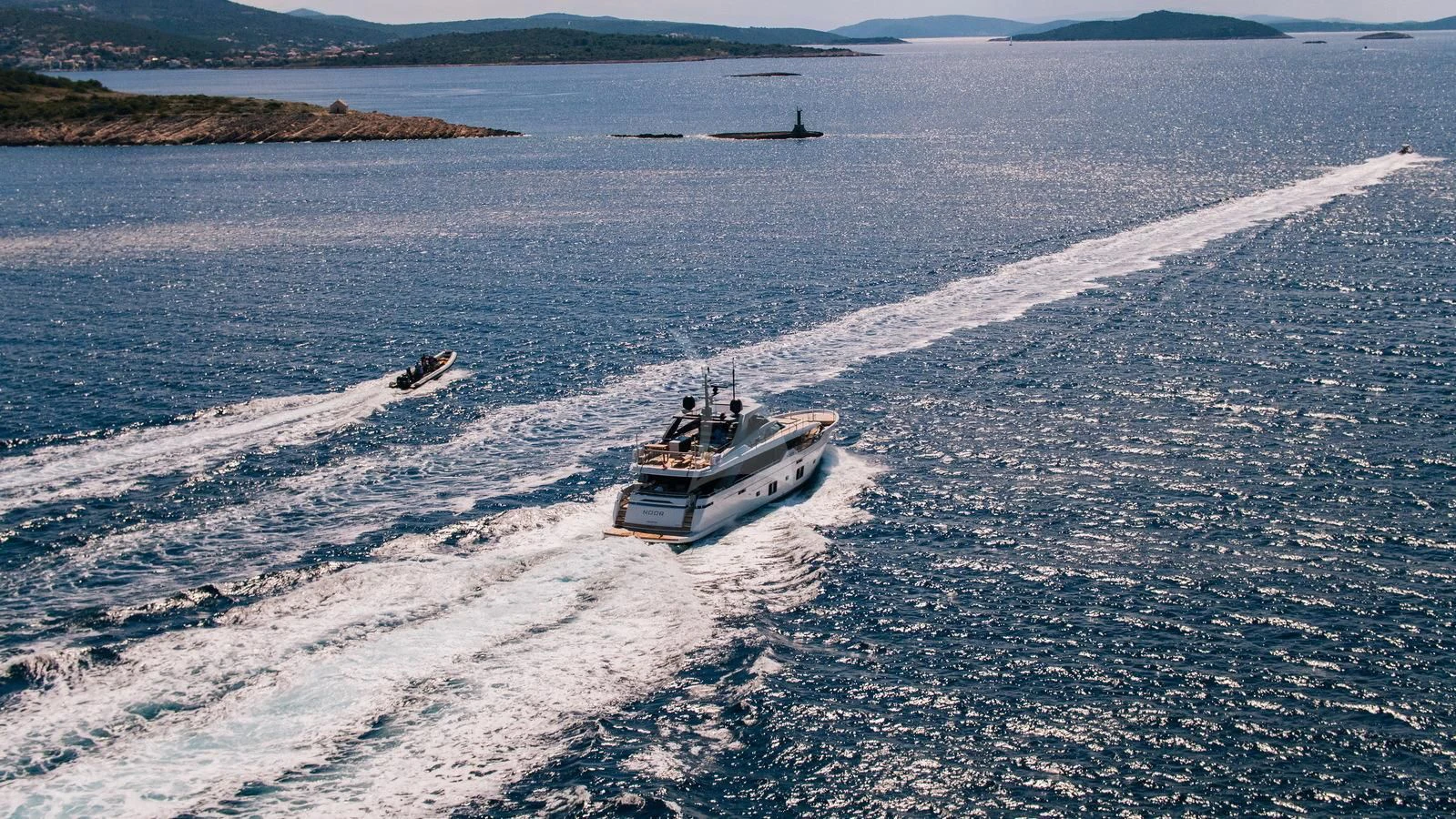 a boat sailing on the sea aboard NOOR II Yacht for Charter