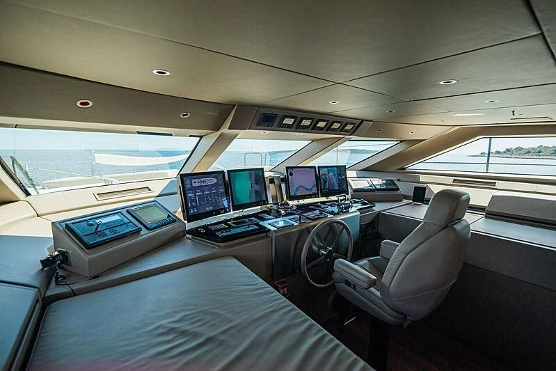 a vehicle with computers on the side aboard NOOR II Yacht for Charter