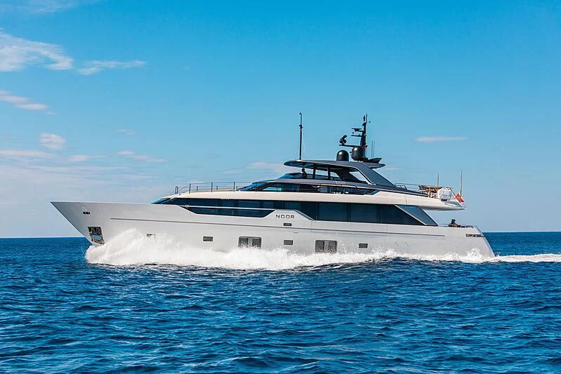 a boat on the water aboard NOOR II Yacht for Charter