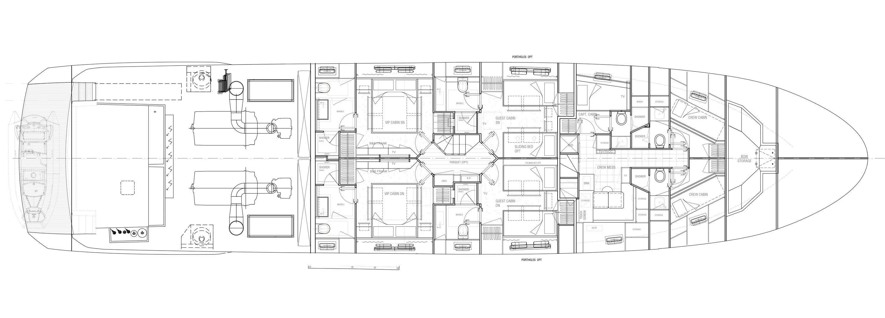 diagram, engineering drawing aboard NOOR II Yacht for Charter