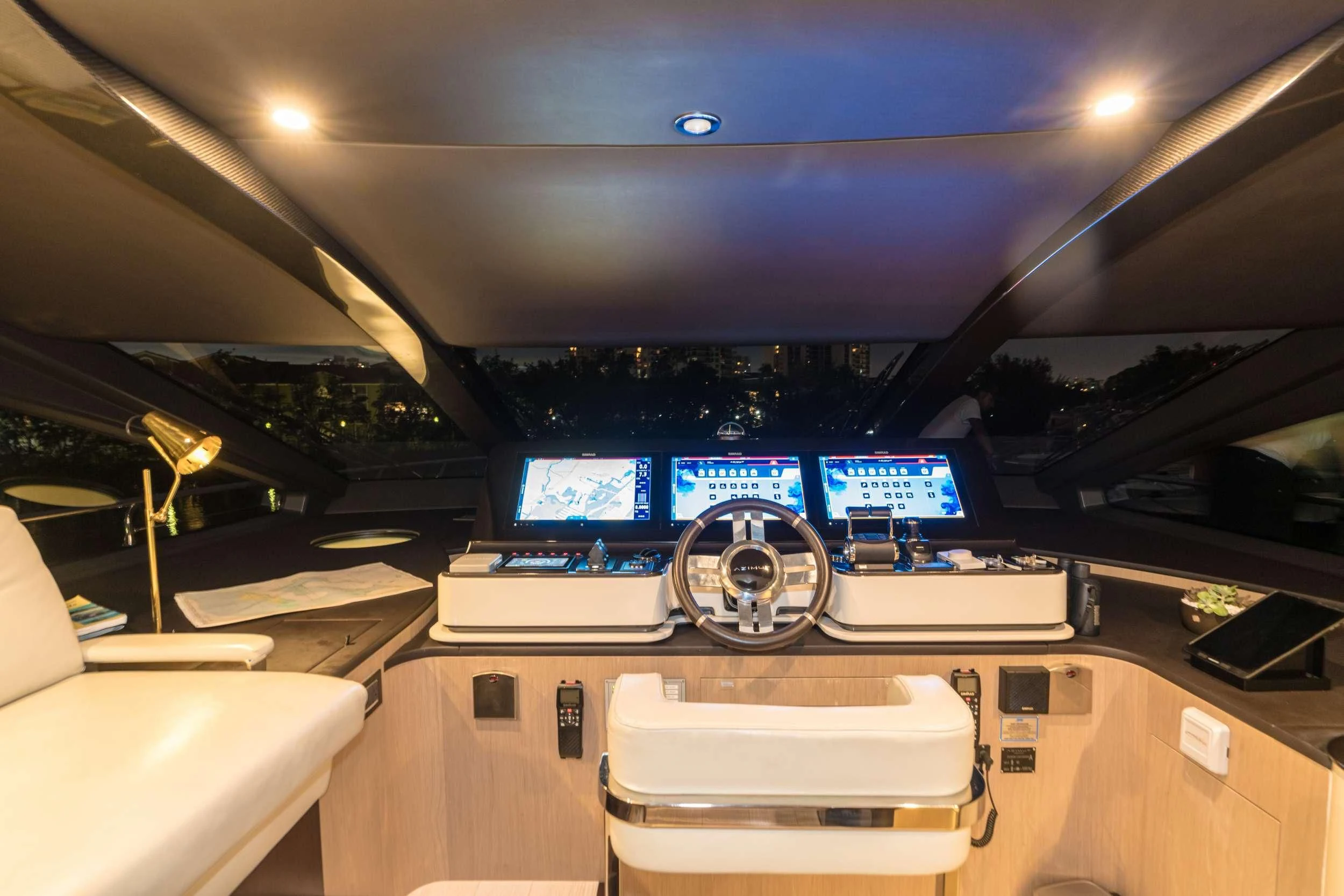 inside of a car aboard MAJESTIC MOMENTS Yacht for Sale
