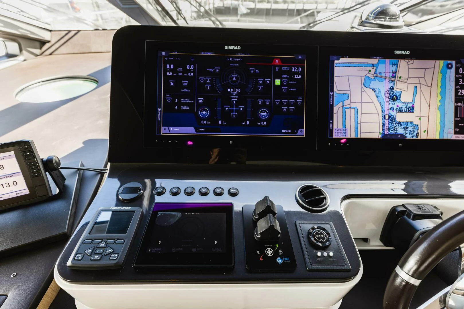 a car with a screen and buttons aboard MAJESTIC MOMENTS Yacht for Sale