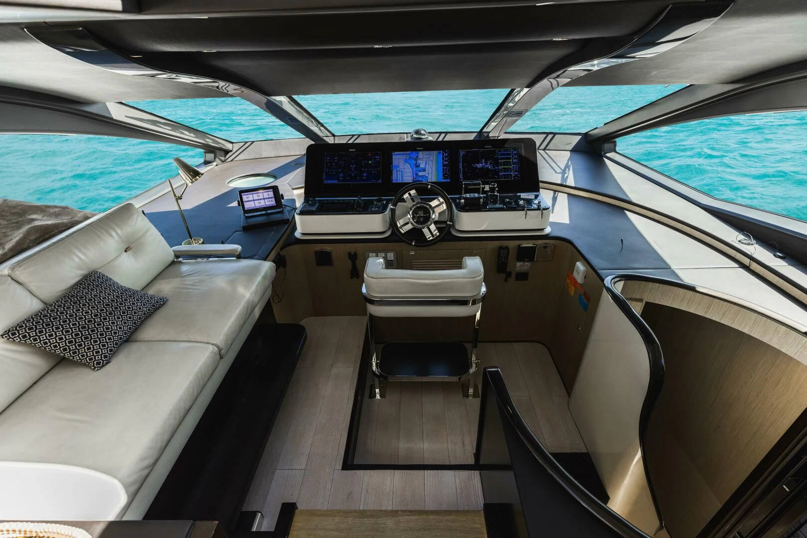 inside of a car aboard MAJESTIC MOMENTS Yacht for Sale