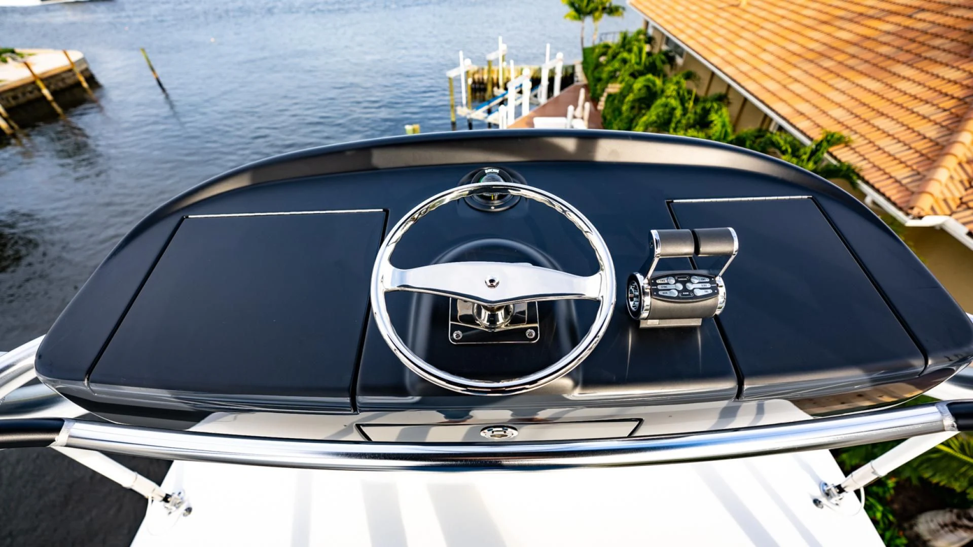the front of a car aboard WHY WOULDN'T WE Yacht for Sale