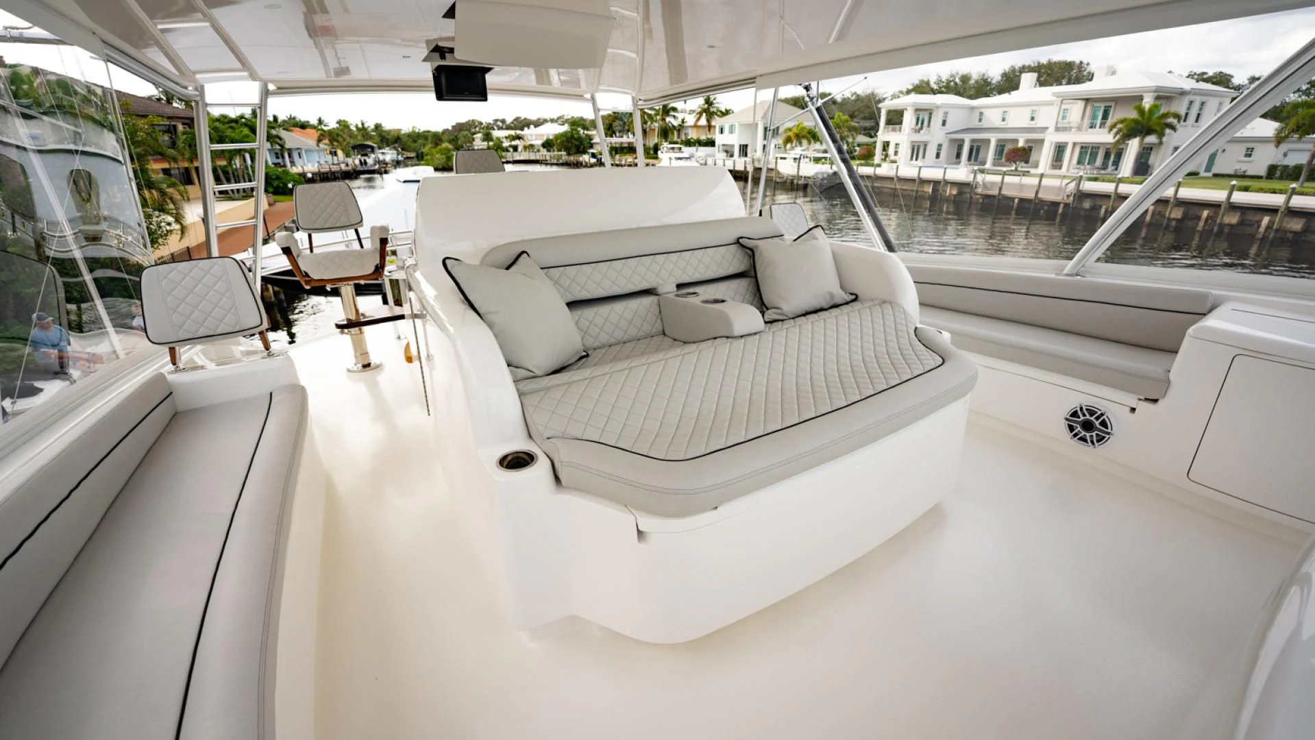 a bed in a room aboard WHY WOULDN'T WE Yacht for Sale