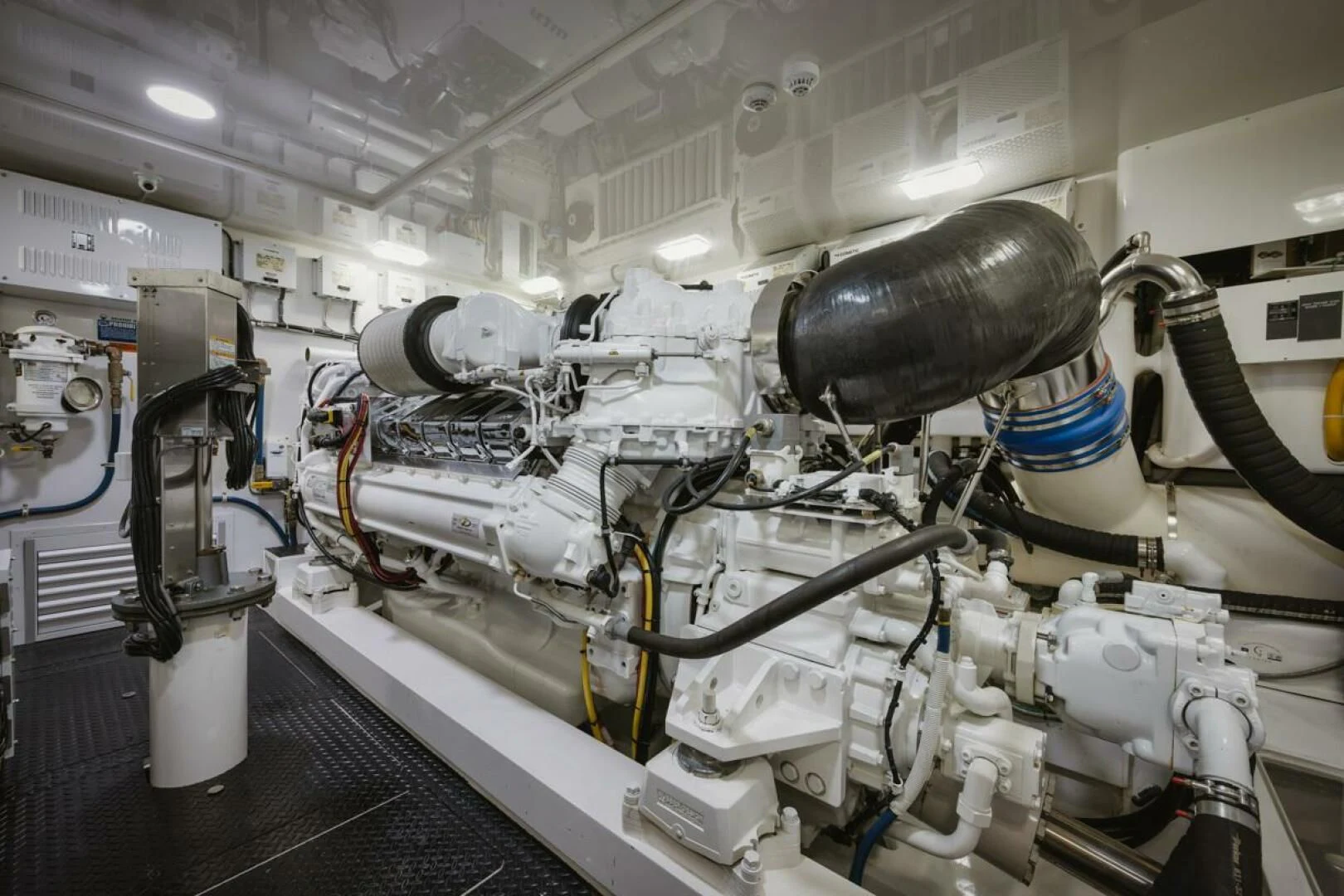 a large machine with pipes aboard WHY WOULDN'T WE Yacht for Sale