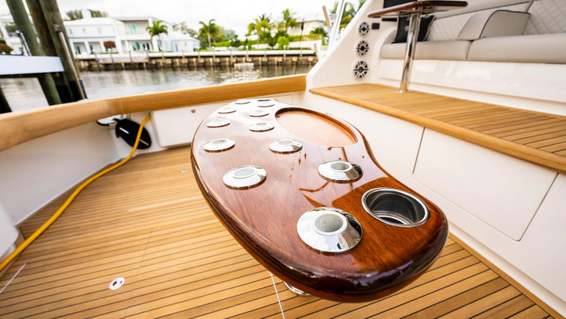 a record player on a table aboard WHY WOULDN'T WE Yacht for Sale