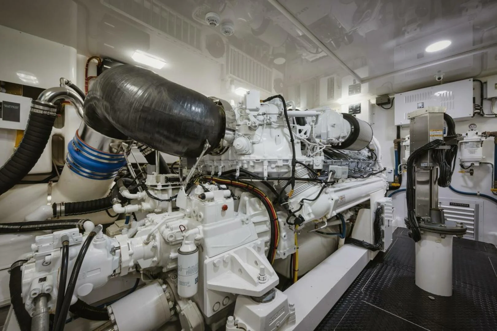 a machine with a large metal cylinder aboard WHY WOULDN'T WE Yacht for Sale