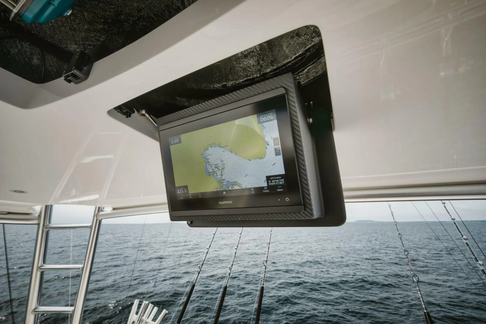 a tv on a wall aboard WHY WOULDN'T WE Yacht for Sale