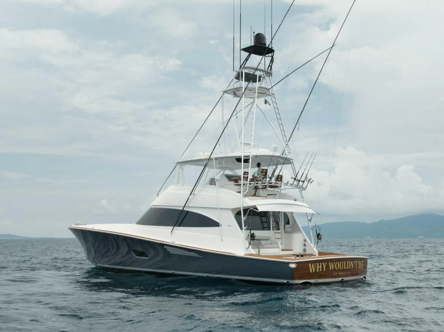 a boat in the water aboard WHY WOULDN'T WE Yacht for Sale