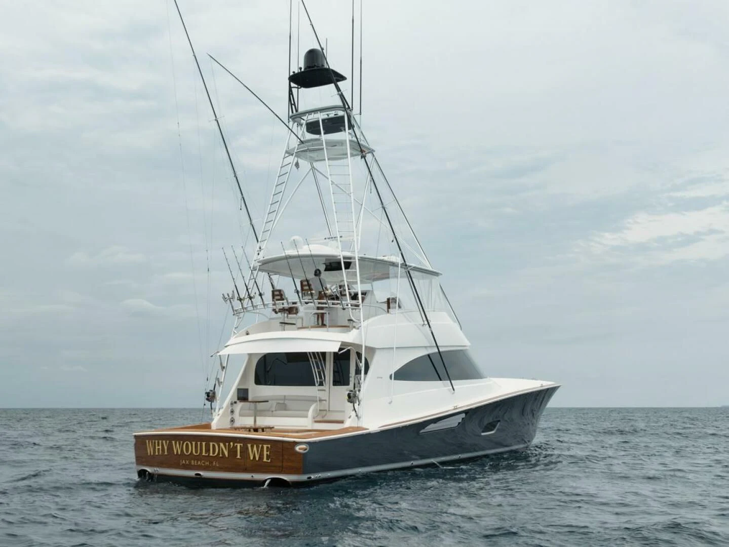 a boat in the water aboard WHY WOULDN'T WE Yacht for Sale