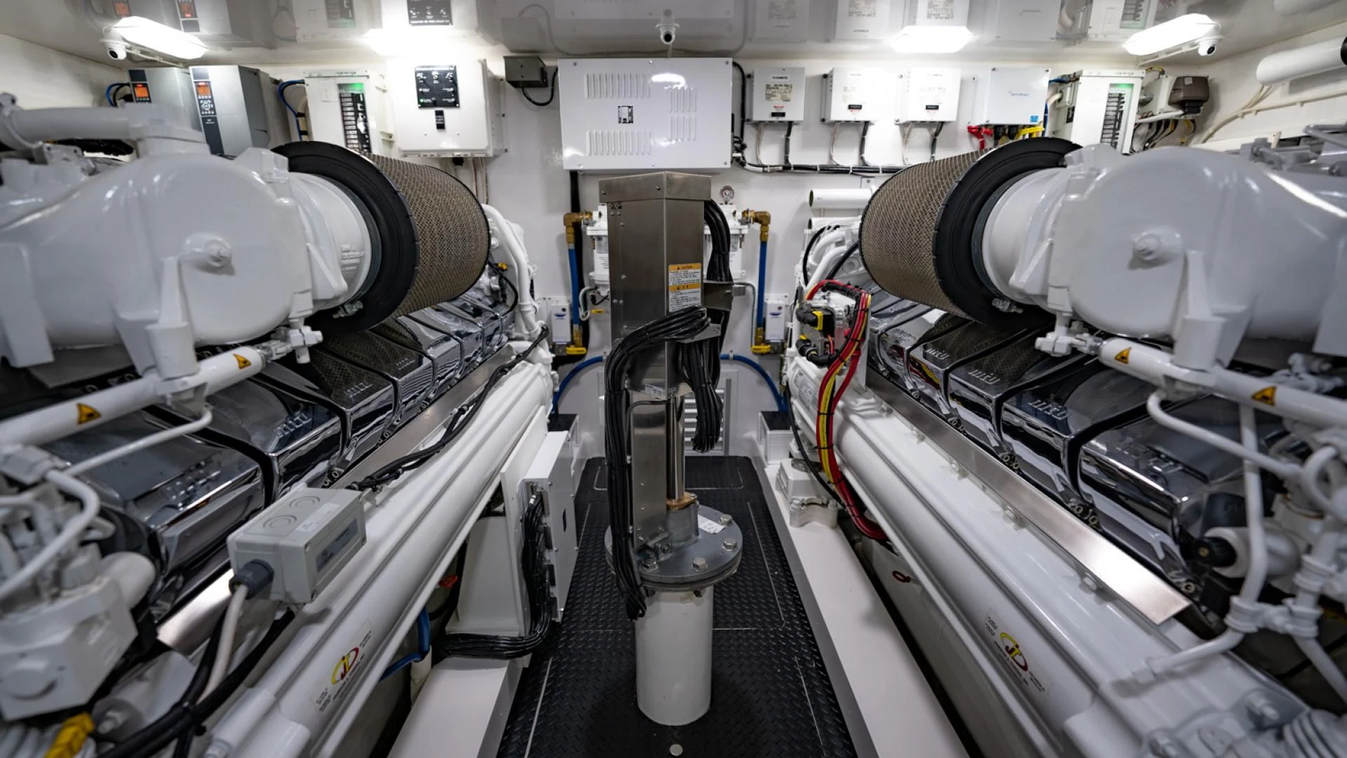 a room with machinery aboard WHY WOULDN'T WE Yacht for Sale