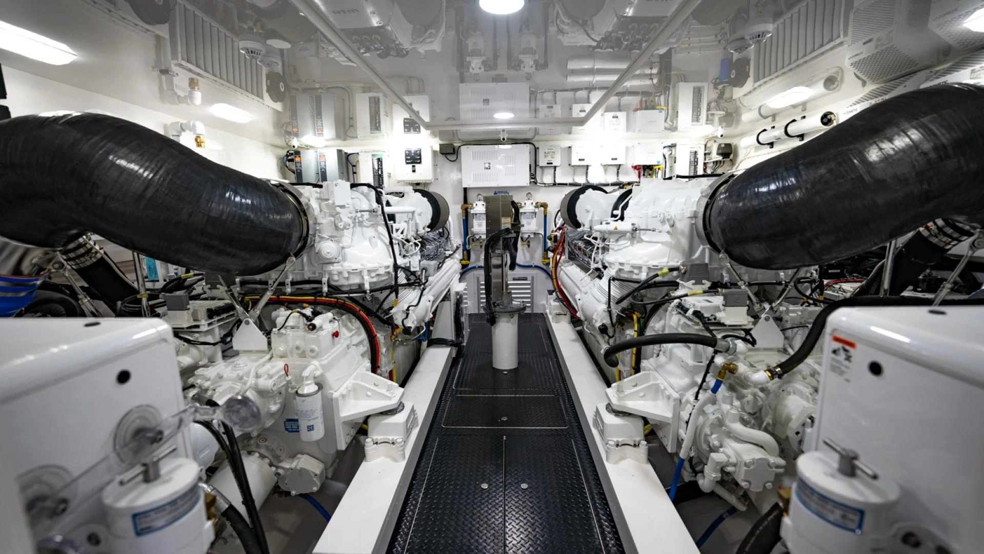 a room with machinery aboard WHY WOULDN'T WE Yacht for Sale