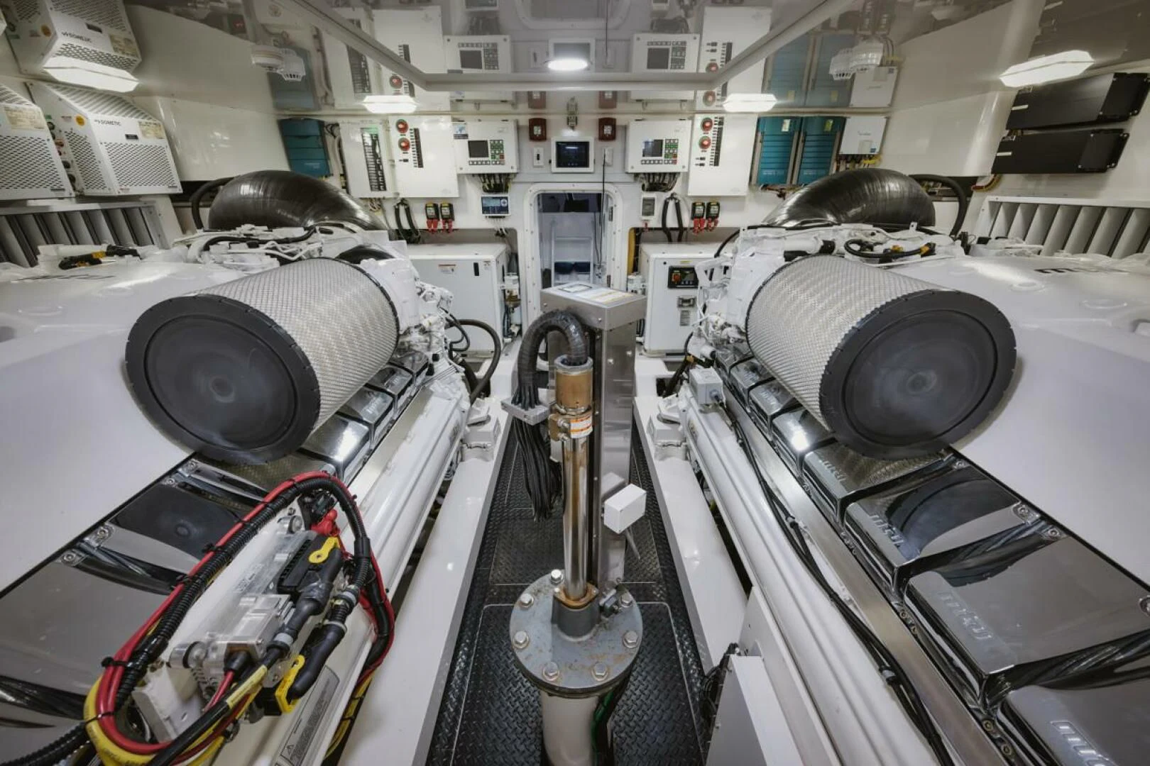 a room with machines aboard WHY WOULDN'T WE Yacht for Sale