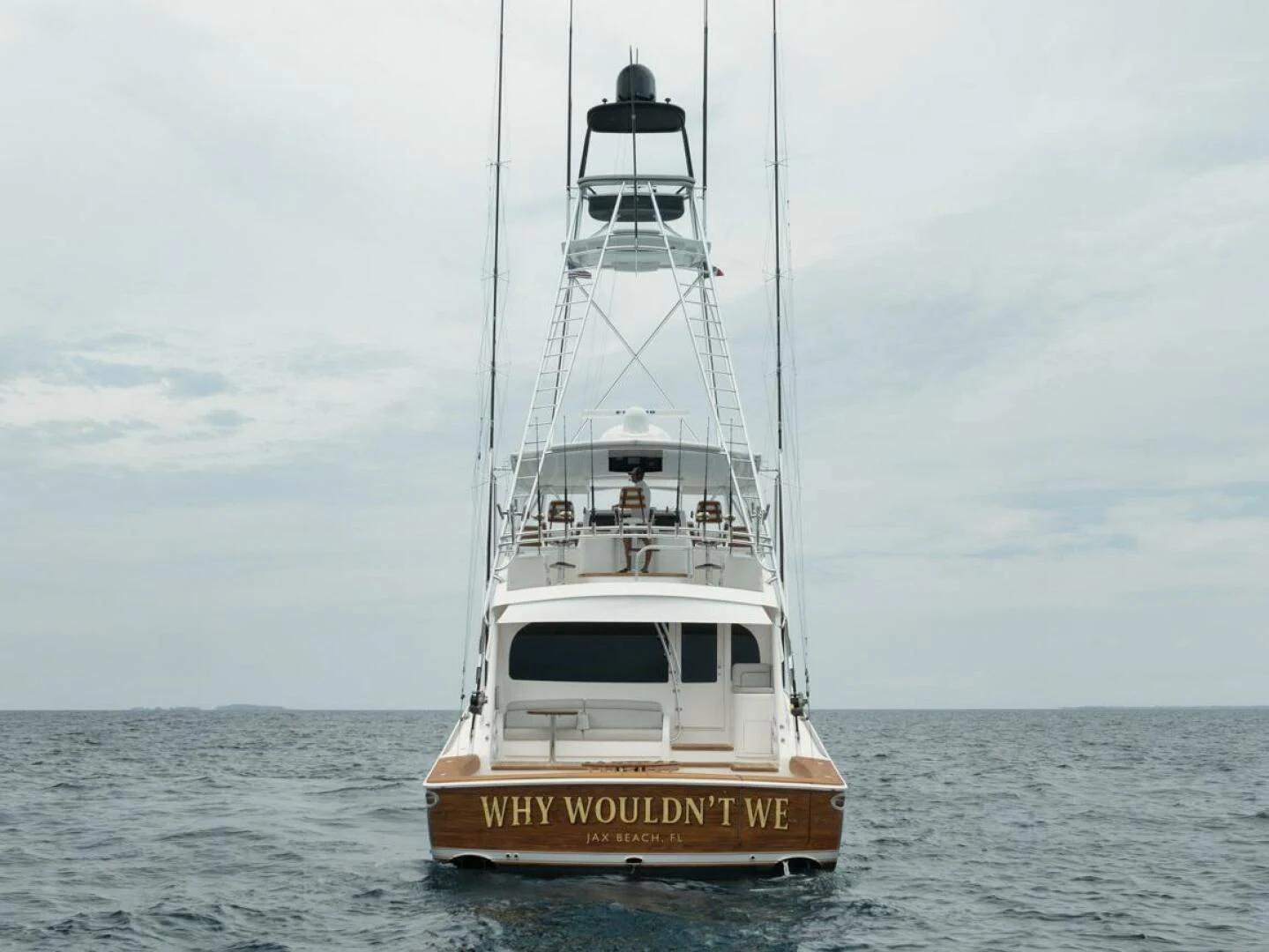 a boat in the water aboard WHY WOULDN'T WE Yacht for Sale