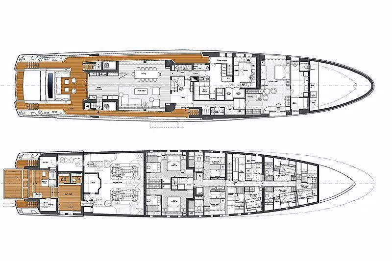 diagram, engineering drawing aboard LION Yacht for Sale