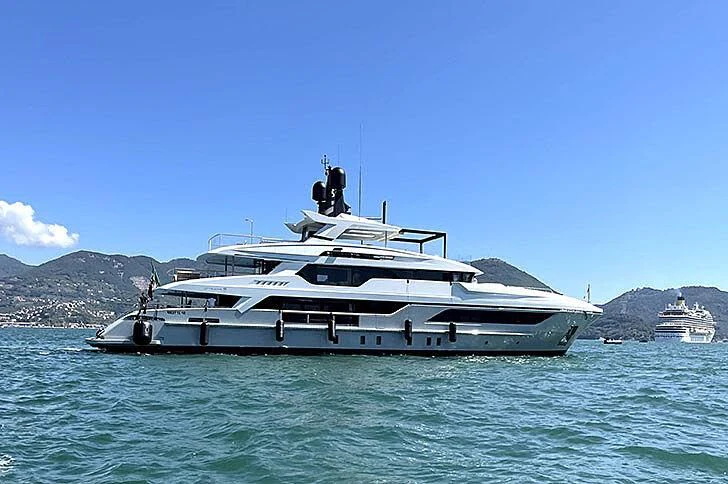 a boat in the water aboard LION Yacht for Sale