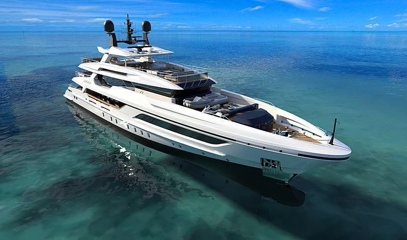 a ship in the water aboard LION Yacht for Sale