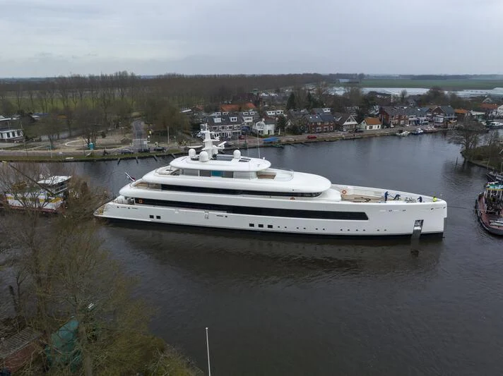 a boat in a body of water aboard SIBELLE Yacht for Sale