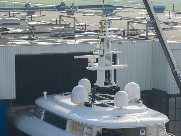 a white machine with a large white object on top aboard SIBELLE Yacht for Sale