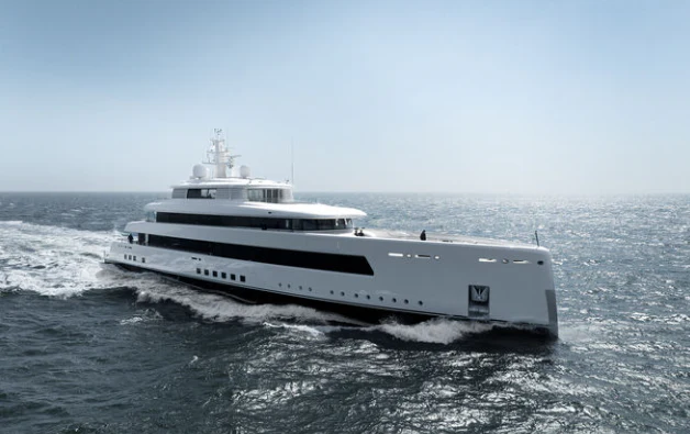 a white boat on the water aboard SIBELLE Yacht for Sale