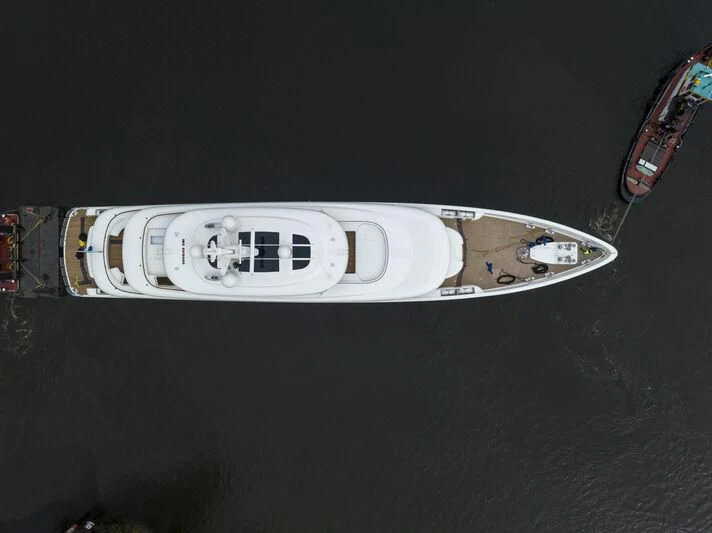 a white and gold object with a number on it aboard SIBELLE Yacht for Sale