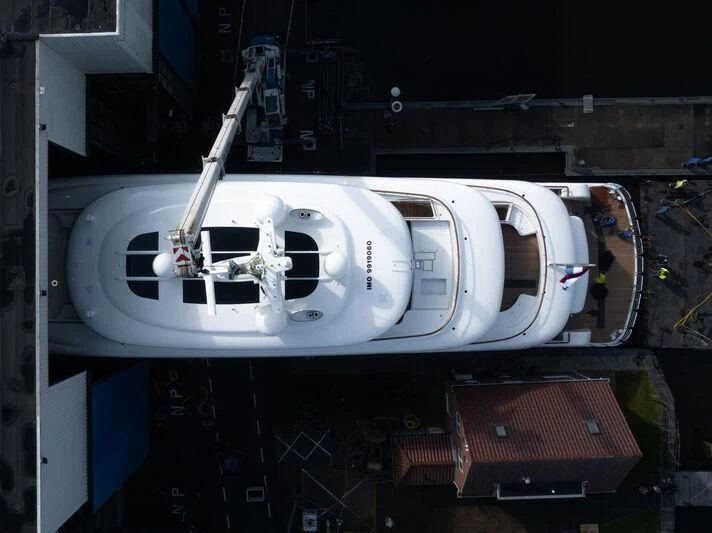 a white machine with a white object on top aboard SIBELLE Yacht for Sale