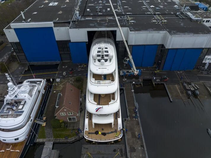 a group of boats docked aboard SIBELLE Yacht for Sale