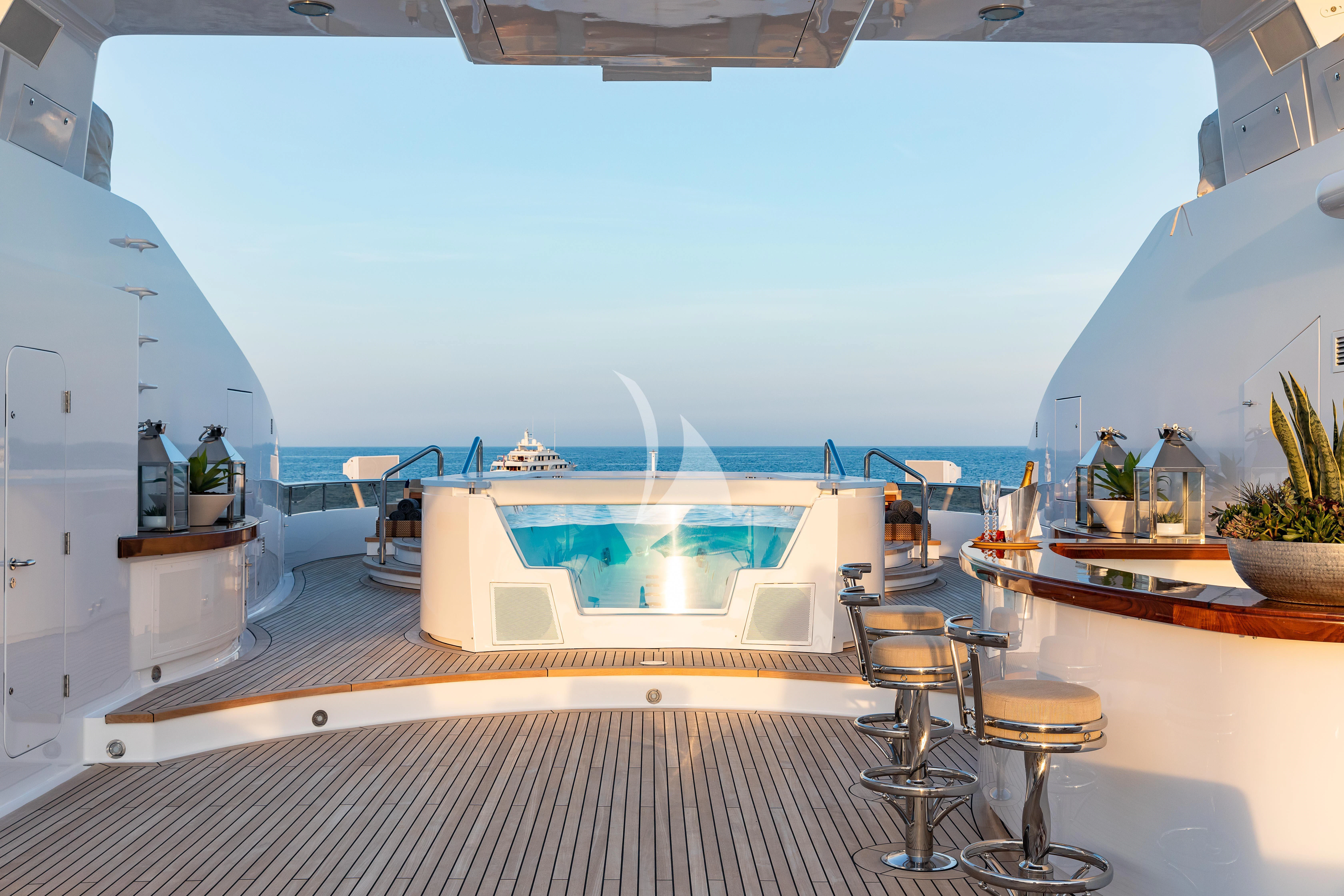 a room with a pool aboard TREEHOUSE Yacht for Sale