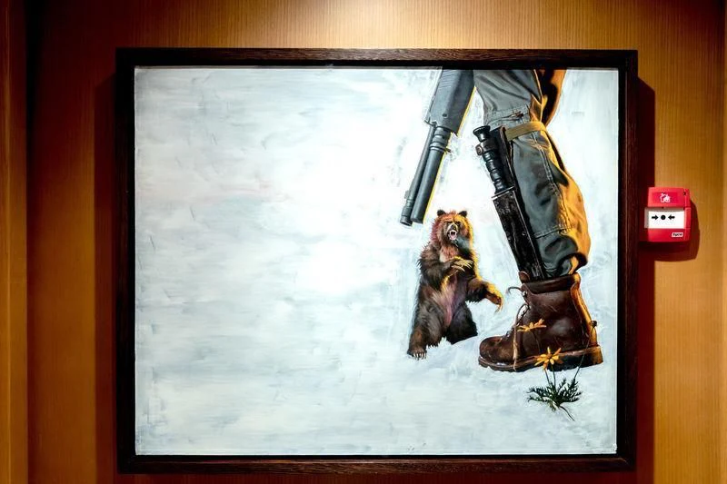 a drawing of a pirate on a white board aboard TREEHOUSE Yacht for Sale