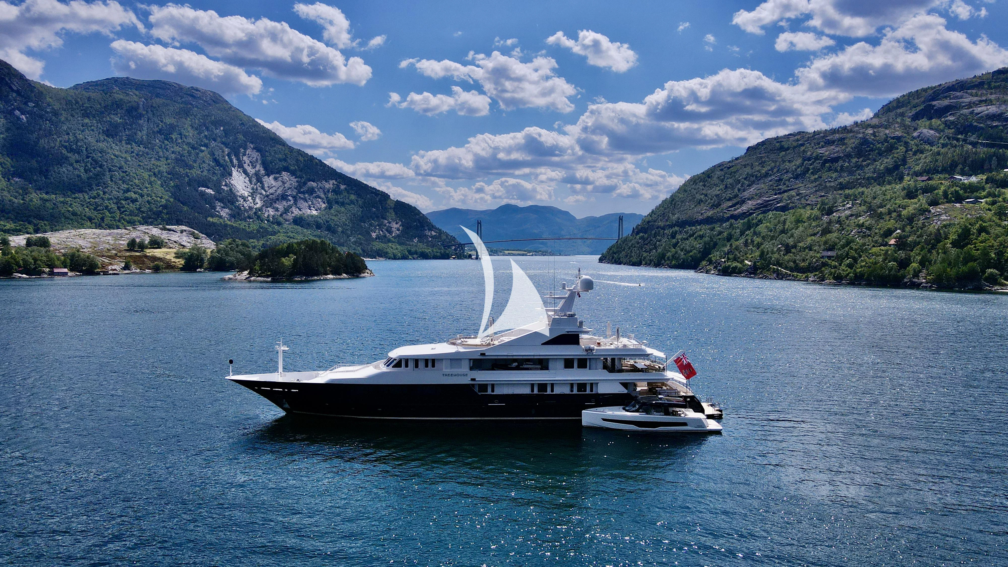 a boat on the water aboard TREEHOUSE Yacht for Sale