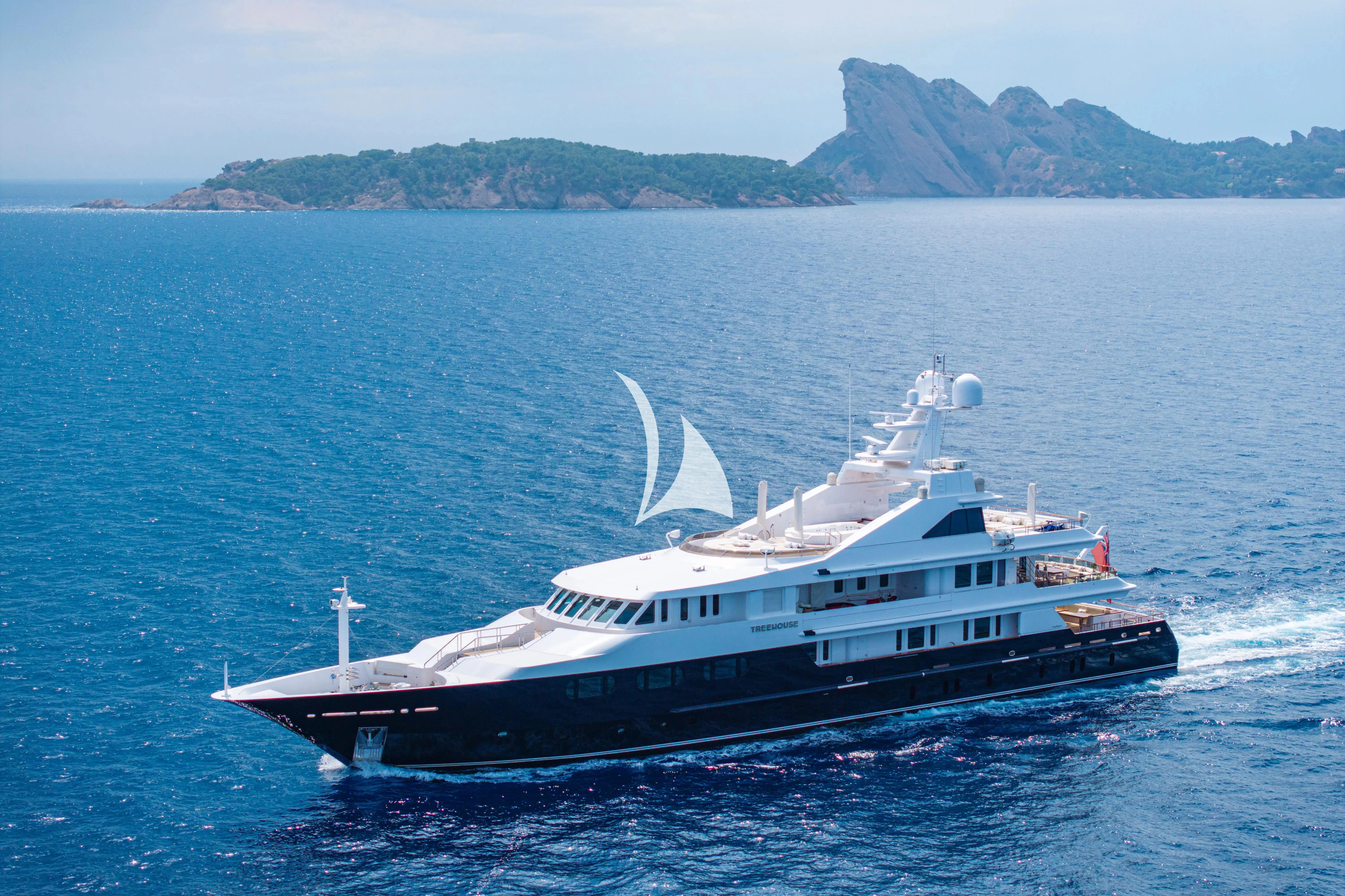 a boat on the water aboard TREEHOUSE Yacht for Sale