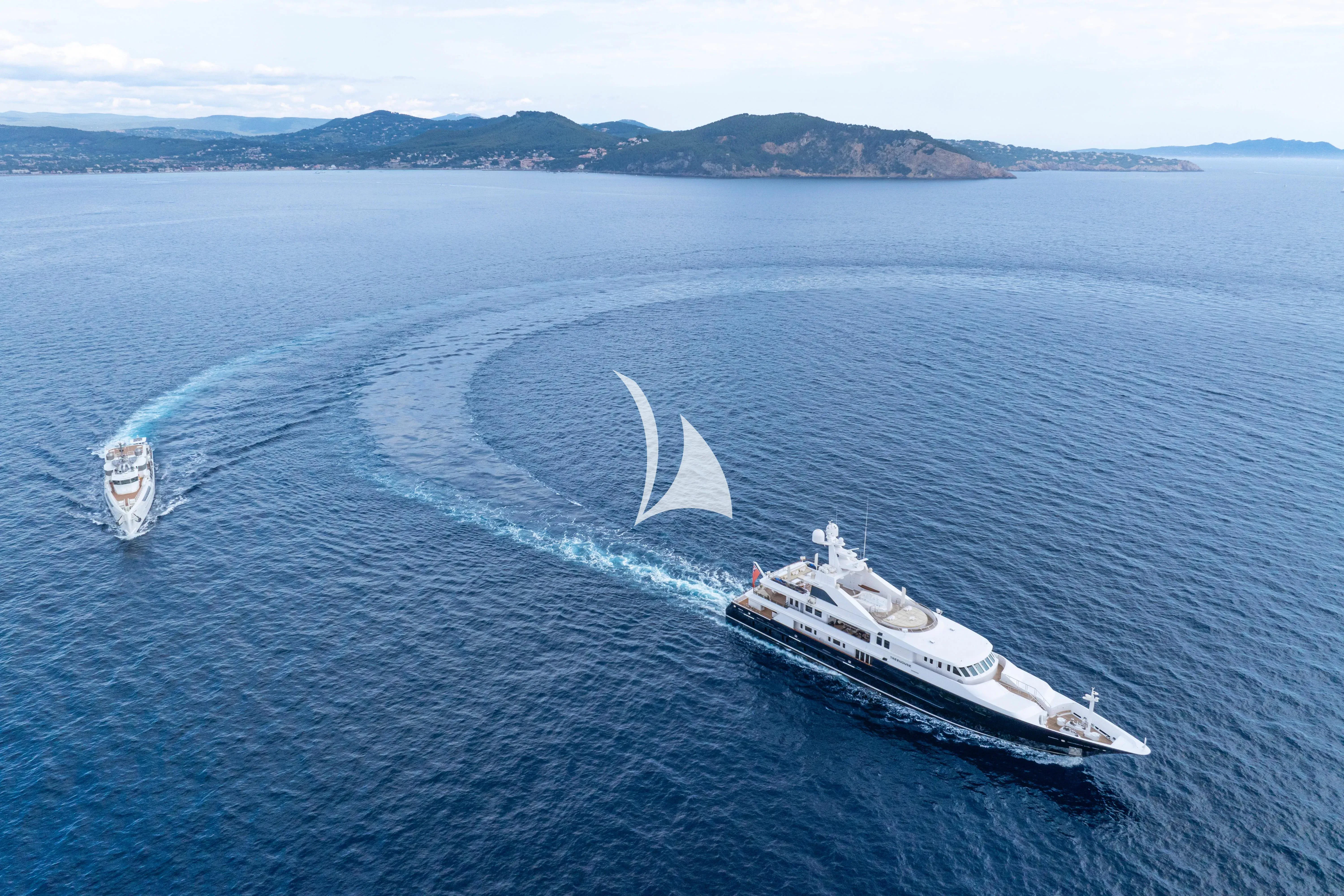 a boat on the water aboard TREEHOUSE Yacht for Sale