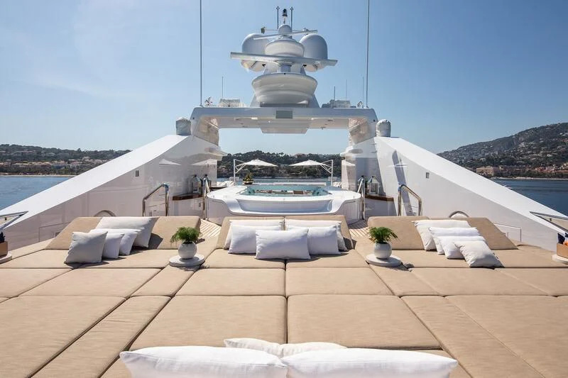 a rooftop with a large dome aboard TREEHOUSE Yacht for Sale