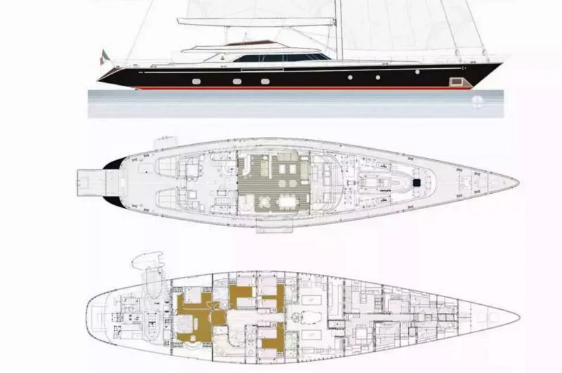 a diagram of a computer aboard FIVEA Yacht for Sale