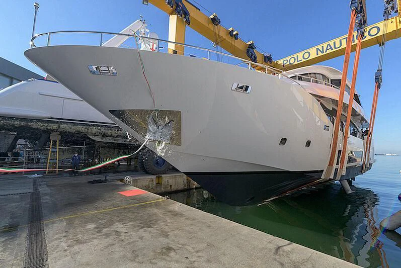 a large boat docked aboard ZOUT Yacht for Sale