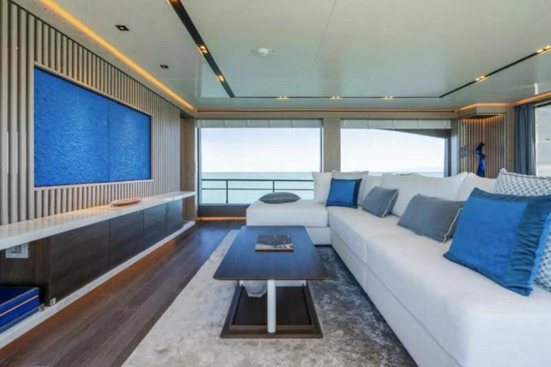 a large room with a large window aboard ZOUT Yacht for Sale