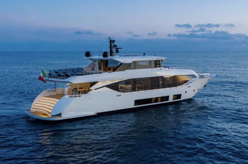 a large ship in the water aboard ZOUT Yacht for Sale