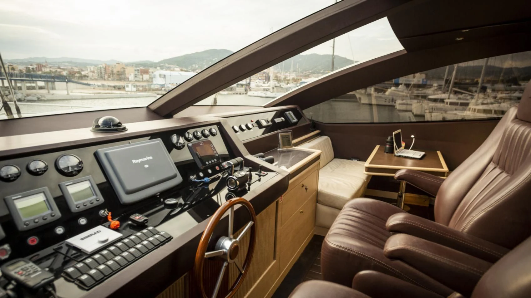 inside of a car aboard ASTERI Yacht for Sale