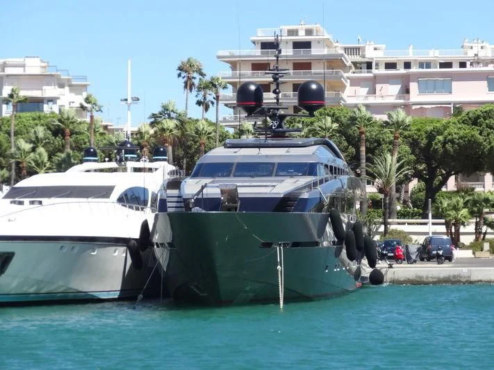 a large boat is parked in the water aboard ASTERI Yacht for Sale