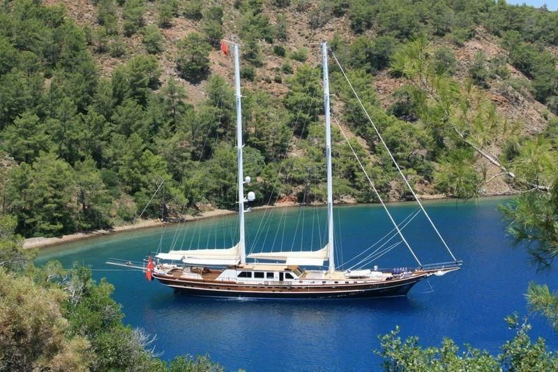 a sailboat on the water aboard KAYA GUNERI V Yacht for Sale