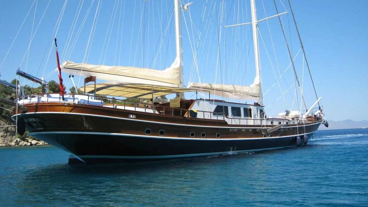 a boat on the water aboard KAYA GUNERI V Yacht for Sale
