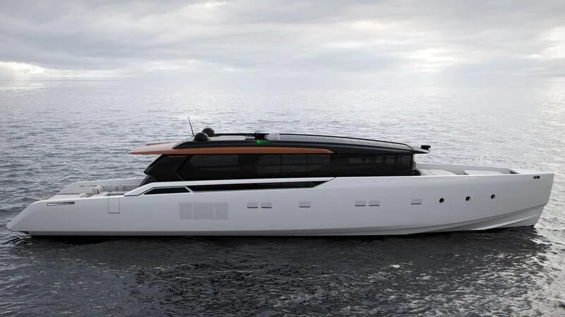 a white yacht in the water aboard STEEL IT Yacht for Sale