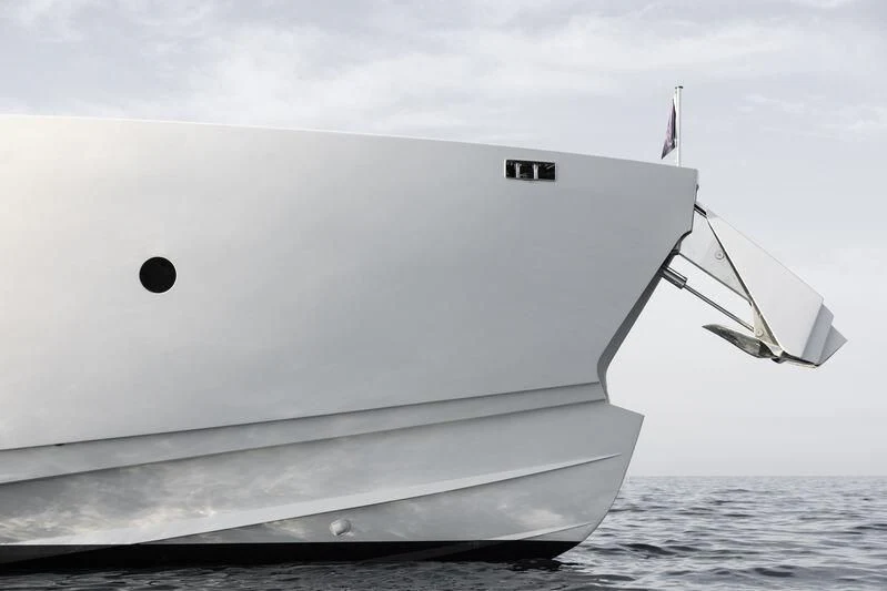 a large white boat in the water aboard STEEL IT Yacht for Sale